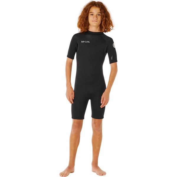 2026 Rip Curl Groms Trad 2mm Back Zip Shorty Wetsuit 003TSP - Black